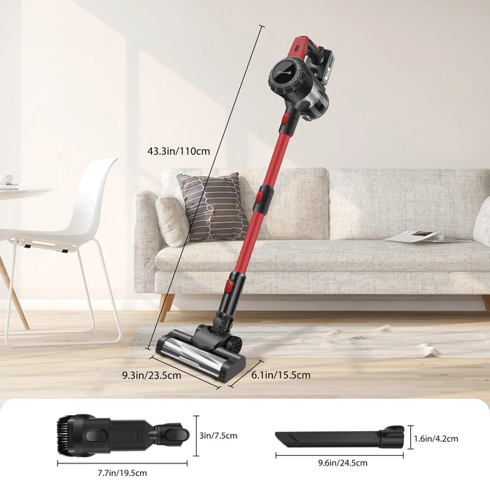 Cordless Vacuum Cleaner – 6-in-1 Stick Vacuum with 15kPa Suction & LED Searchlight SF
