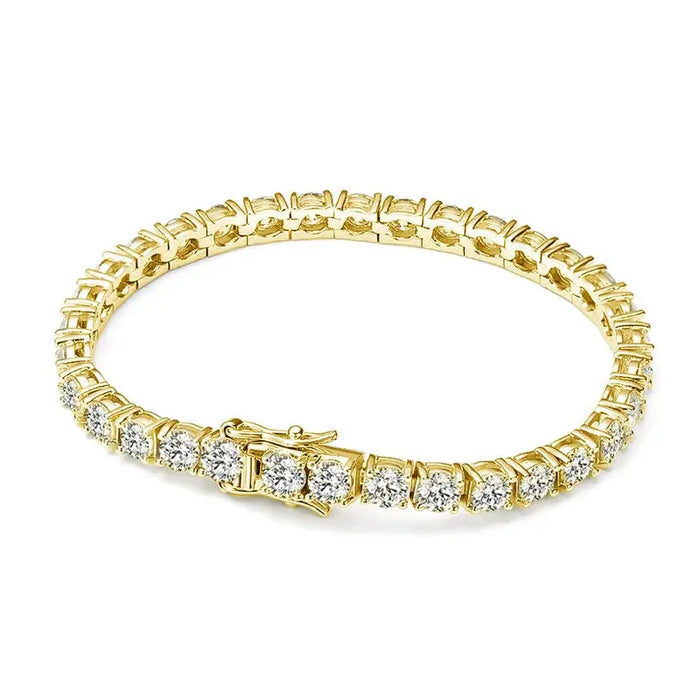 Premium 925 Sterling Silver Round-Cut Moissanite Bracelet for Women SF