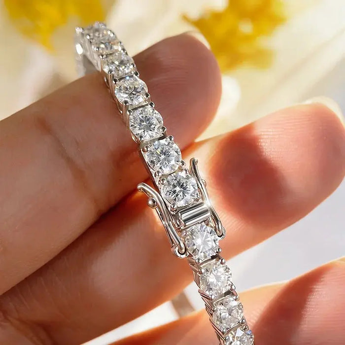 Moissanite Tennis Bracelet – 18K Gold Plated S925 Sterling Silver SF