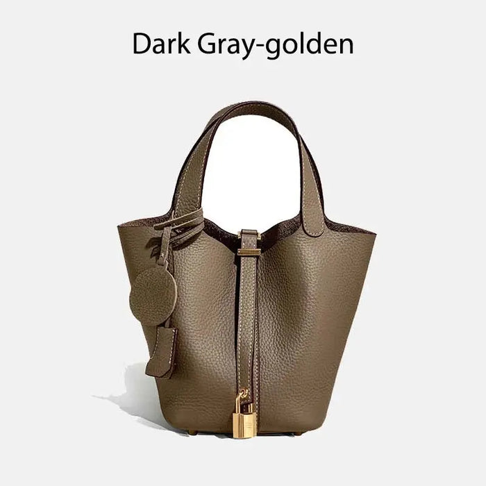 Cowhide Leather Bucket Bag – Soft Fashion for Four Seasons SF
