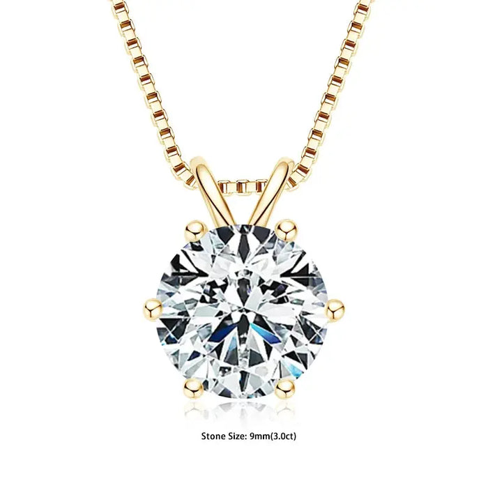 Moissanite Pendant Necklace – D-Color Round Solitaire SF