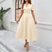 Junior Y2K Midi Dress – Puff Sleeves & Slim A-Line Silhouette - Samanta Factory