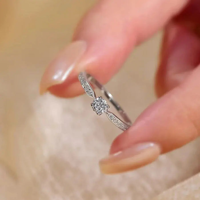 Moissanite Bridal Ring Set – D Color VVS1 Diamond-Tested Shine SF