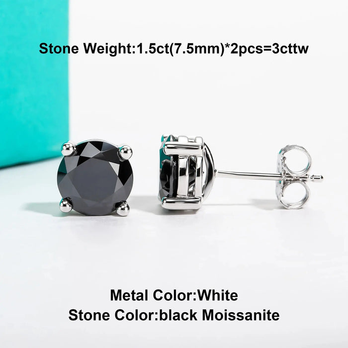 10K Gold Post Moissanite Stud Earrings with GRA Certificate SF