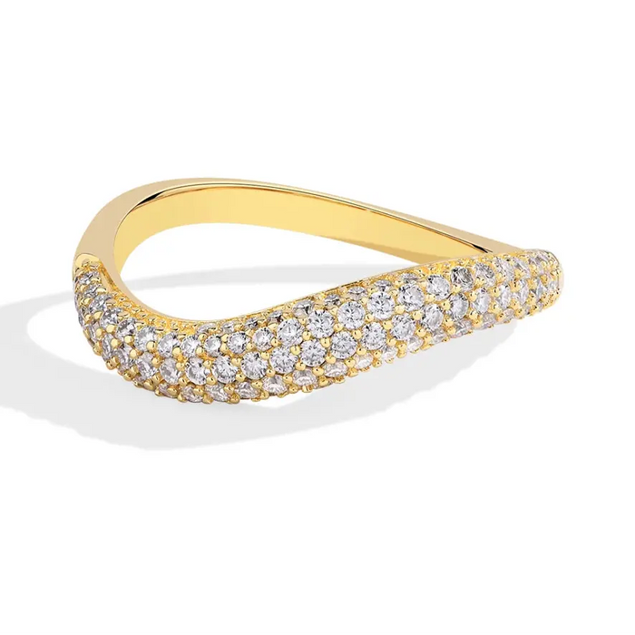 S925 Moissanite Ring – D-Color VVS1 Wavy Band SF
