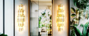 Crystal Wall Sconce – Luxurious 3- or 5-Tier LED Lighting with Gold Finish - Samanta Factory