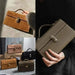 Women’s Leather Baguette Handbag – Minimalist Day Clutch SF