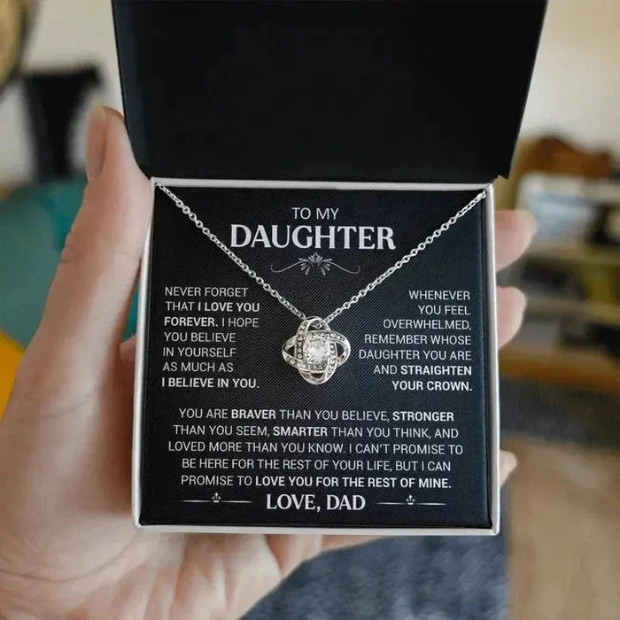 Heart Knot Pendant Necklace – Sparkling Zircon Gift for Daughters SF