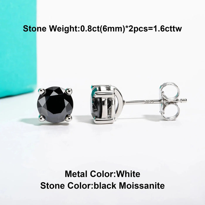10K Gold Post Moissanite Stud Earrings with GRA Certificate SF