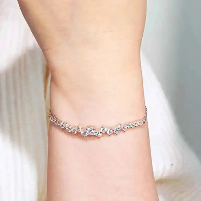 Moissanite Bracelet – Adjustable 925 Sterling Silver Design SF