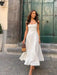 A-line Strap Long Dress – Square Neck & Backless Design - Samanta Factory