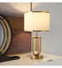 European-Style Bedside Table Lamp – Fabric Shade with Crystal Accent - Samanta Factory