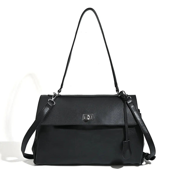 PU Leather Shoulder Bag - Lock Flap Crossbody Design SF