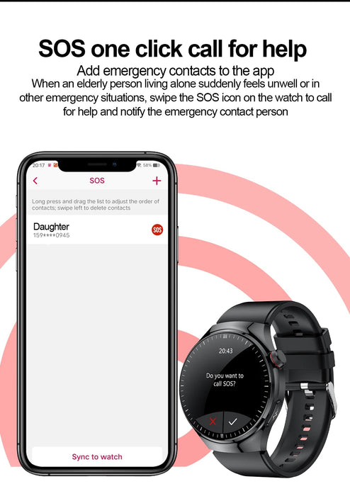 Health Smartwatch – Advanced ECG & Body Composition Analysis SF