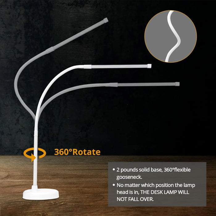 A LOOPITYS LED Desk Lamp, Swing Arm Architect Task Lamp with Long Flexible Gooseneck, 3 Color Modes, and USB Adapter - Samanta Factory