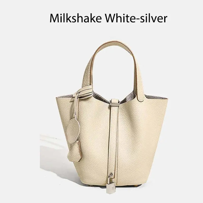 Cowhide Leather Bucket Bag – Soft Fashion for Four Seasons SF