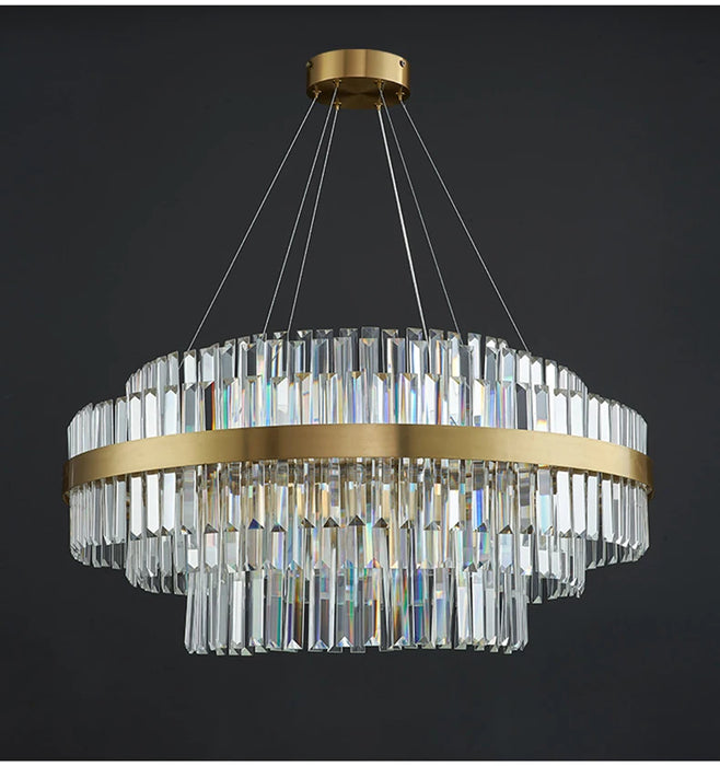Modern Luxury LED Crystal Chandelier – Dimmable Remote-Controlled Ceiling Light - Samanta Factory