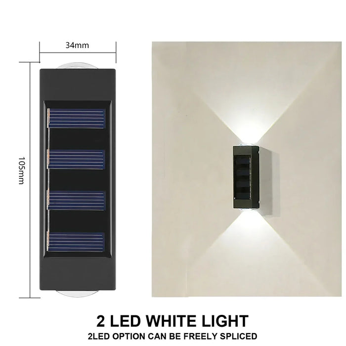 Solar Wall Light – Up & Down Waterproof LED for Modern Outdoor Decor - Samanta Factory
