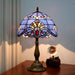  12-Inch Tiffany Style Table Lamp with Hand-Cut Stained Glass – Vintage Decorative Light for Living Room