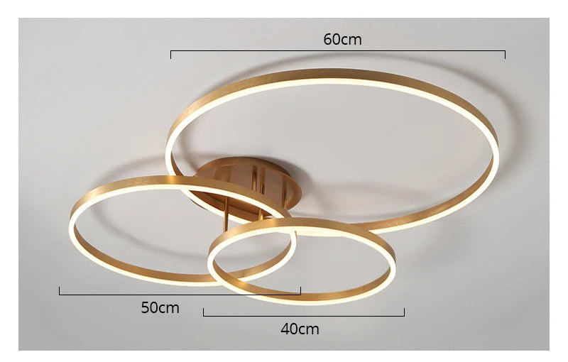 Modern LED Chandelier – Dimmable Semi-Flush Mount with Remote Control - Samanta Factory