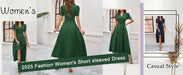 Junior Y2K Midi Dress – Puff Sleeves & Slim A-Line Silhouette - Samanta Factory