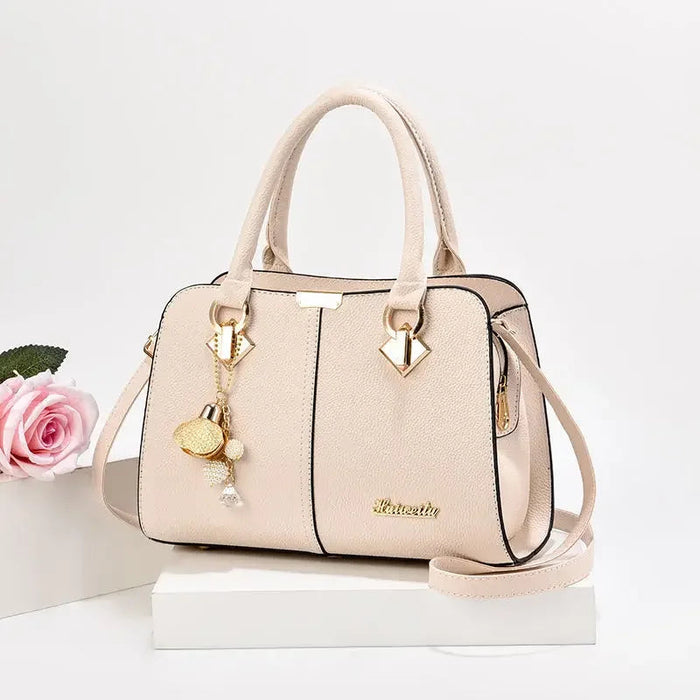 Women’s Large Capacity Boston Handbag – PU Leather Shoulder & Crossbody Tote Bag SF