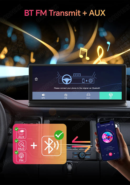 Smart Mirror Dash Cam 11.3" – Wireless CarPlay, Android Auto & 4K Dual Lens Recording Samanta Factory
