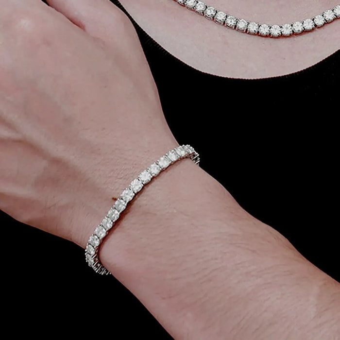 Moissanite Vintage Bracelet – 925 Sterling Silver Unisex Jewelry - Samanta Factory