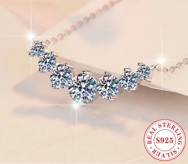 Moissanite Pendant Necklace – D Color VVS1 Sparkle in 925 Sterling Silver SF