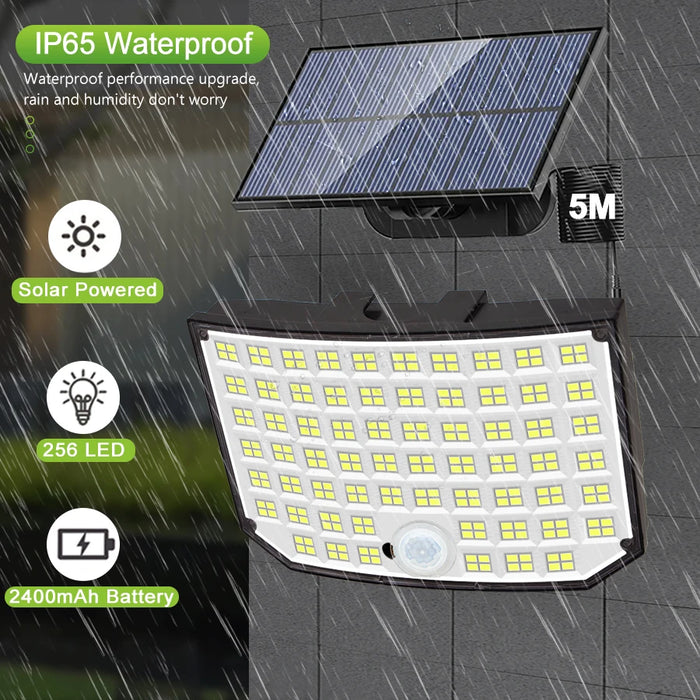 Solar Security Light – 3-Head Motion Sensor with Super Bright 348 LEDs - Samanta Factory