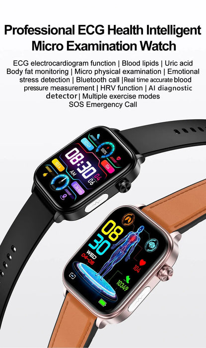 ECG Health Smartwatch – AMOLED Display & AI Voice Calling SF