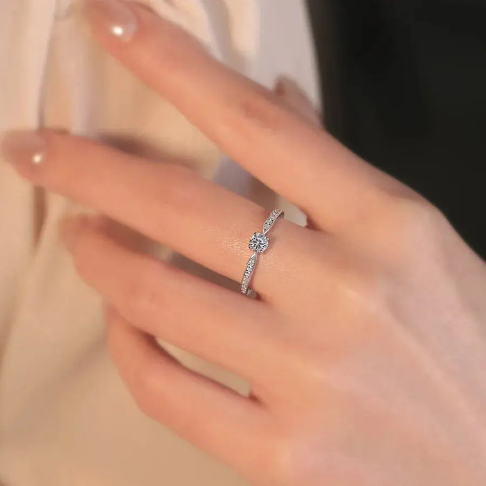 Moissanite Bridal Ring Set – D Color VVS1 Diamond-Tested Shine SF