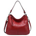 Genuine Leather Shoulder Bag – Soft, Versatile Hobo with Ruched Design - Samanta Factory