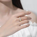 5-Stone Moissanite Engagement Ring –  Sterling Silver with Rose Gold Plating SF
