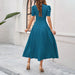 Junior Y2K Midi Dress – Puff Sleeves & Slim A-Line Silhouette - Samanta Factory