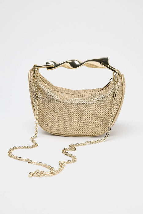 Women's Half Moon Straw Bag – Woven Bucket Crossbody Shoulder Bag for Summer Beach SF