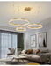 Modern LED Pendant Light – Gold Aluminum Chandelier with Remote Control - Samanta Factory