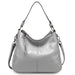 Genuine Leather Shoulder Bag – Soft, Versatile Hobo with Ruched Design - Samanta Factory