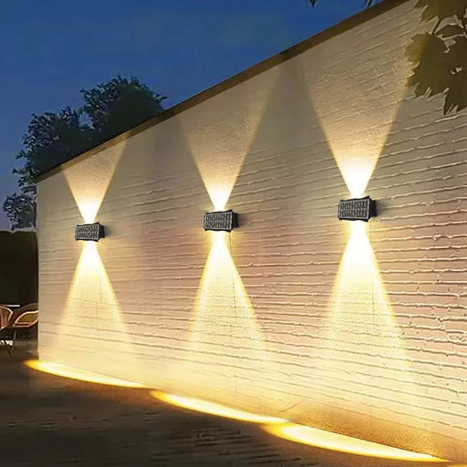 IP65 waterproof solar wall light for UK garden and outdoor lighting