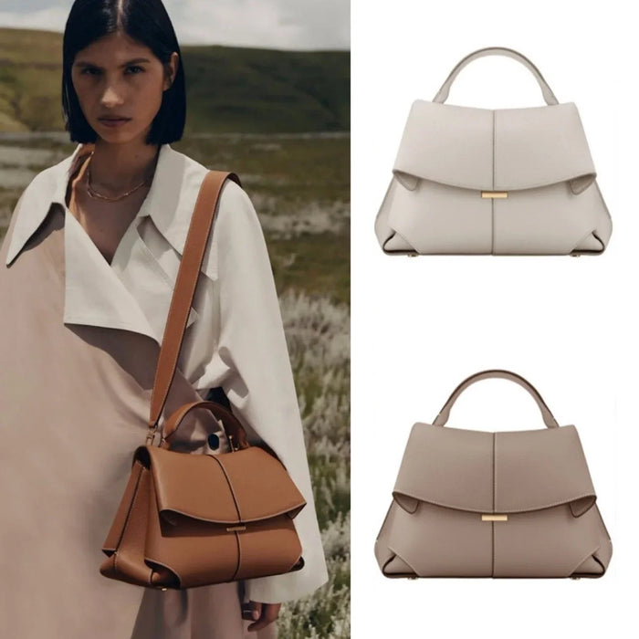 European Style Shoulder Handbag-Pleated Cowhide Leather Designer Crossbody Bag for Women - Samanta Factory