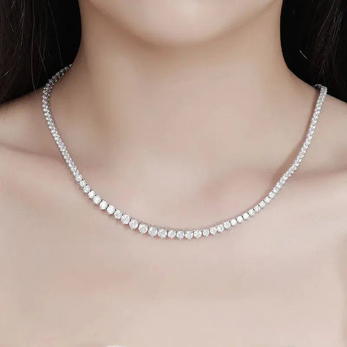 Moissanite Pendant Necklace – D-Color VVS1 Water Drop in 925 Sterling Silver SF
