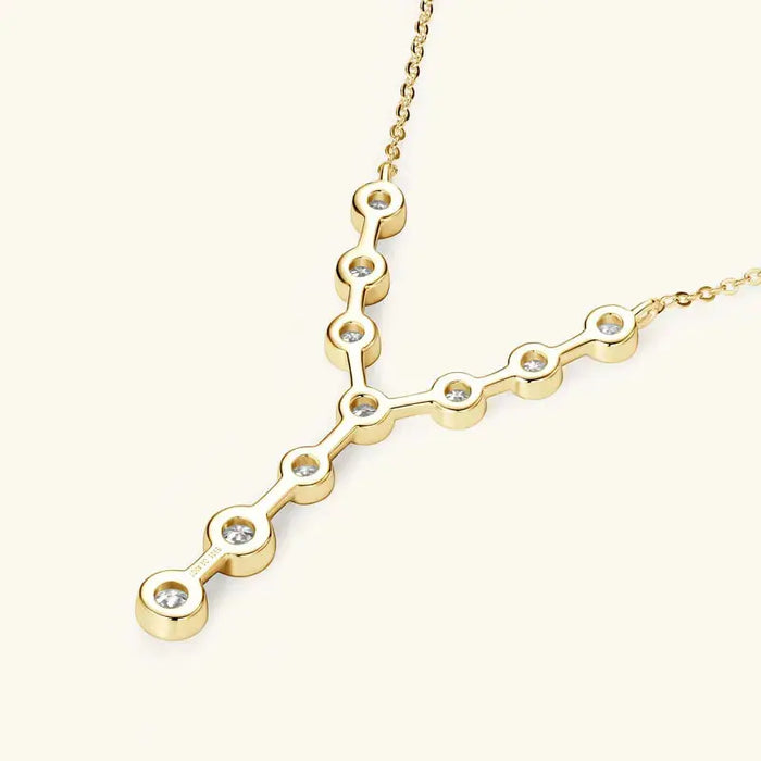 925 Sterling Silver Moissanite Y-Shaped Pendant Necklace SF