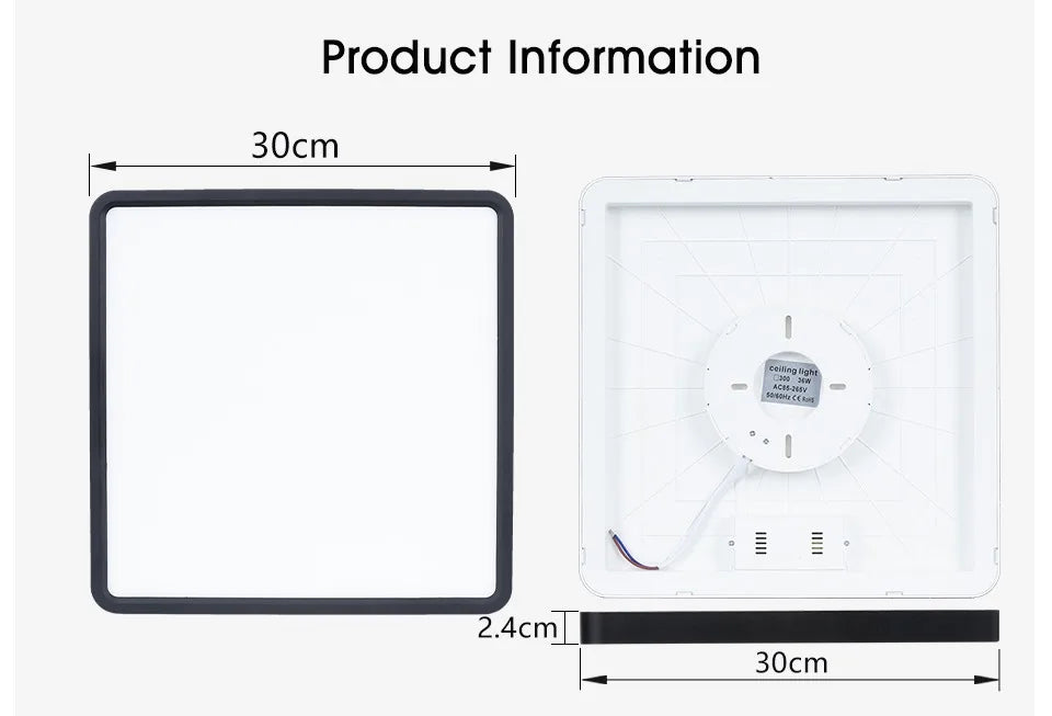 MARPOU Tuya Smart LED Ceiling Lamp Wood Grain App Voice Control Alexa/Google Remote Control Square Ceiling Lights Living Room - Samanta Factory