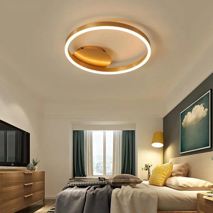 Modern LED Chandelier – Dimmable Semi-Flush Mount with Remote Control - Samanta Factory