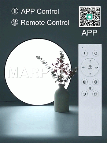 MARPOU Big Size Smart ceiling lamp led lamp for bedroom 80W ceiling lights with Remote control Dimmable led lights for room - Samanta Factory