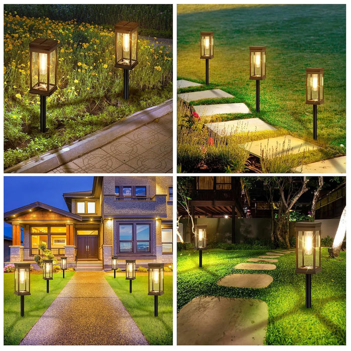 4 PCS Solar Lights Outdoor Solar Pathway Lights Waterproof Bright Solar Lamps Landscape Lighting for Path Yard Garden Walkway - Samanta Factory