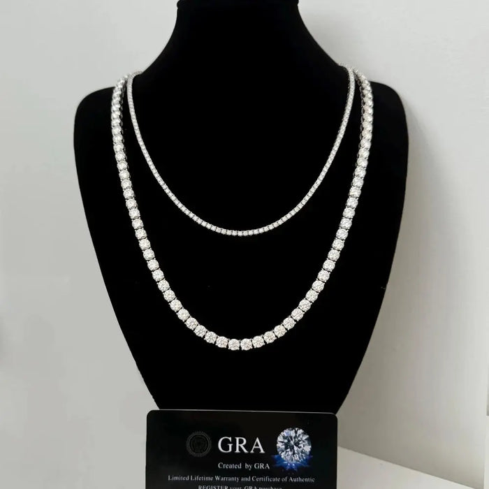 Moissanite Tennis Necklace – GRA Certified S925 Silver Sparkle SF