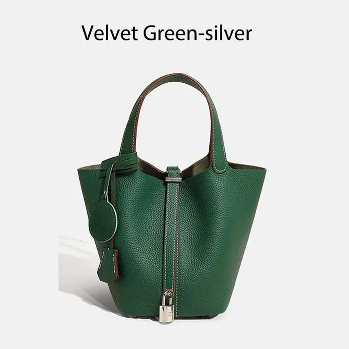 Cowhide Leather Bucket Bag – Soft Fashion for Four Seasons SF