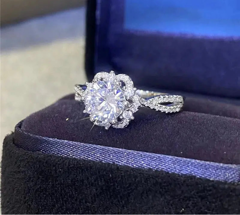 Moissanite Bridal Ring Set – VVS1 D-Color 925 Sterling Silver SF