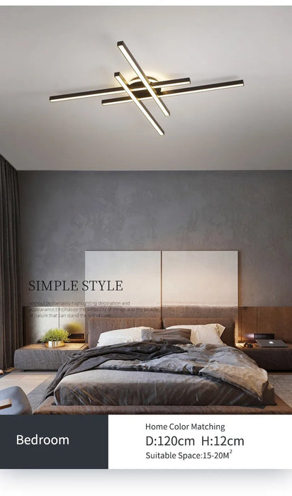 LED Ceiling Light – Modern 4-Bulb Aluminum Fixture for Living Spaces - Samanta Factory